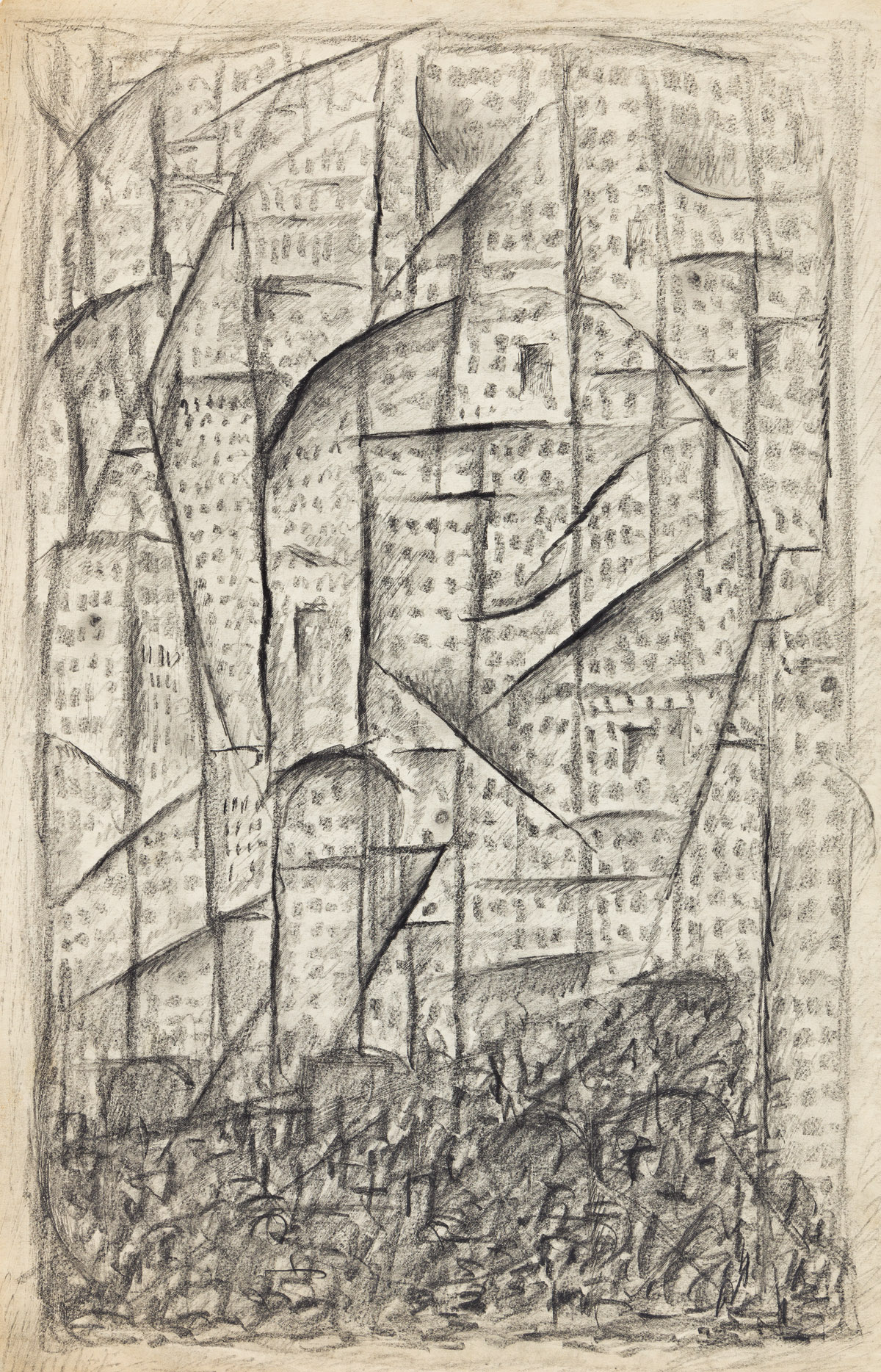 ABRAHAM WALKOWITZ (1878-1965) Abstract Cityscape.